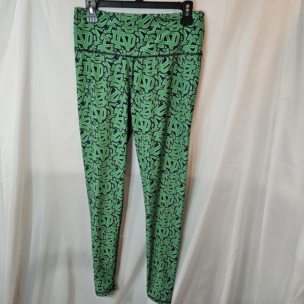 ZooZatz Notre Dame Leggings Sz L Logomania Gameday Apparel NWT Collegiate Colors